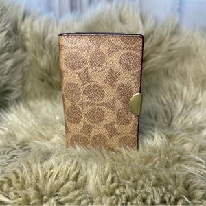 Coach Signature Dreamer Card Holder Wallet Brown